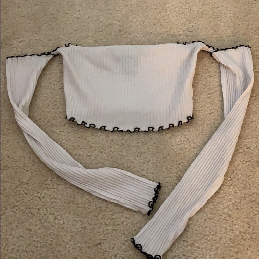 White off the shoulder crop top